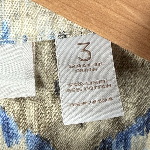 Chico's Southwestern Ikat‎ Print Jacket Womens 3 L Linen Blend Colorful Casual - Picture 8 of 11